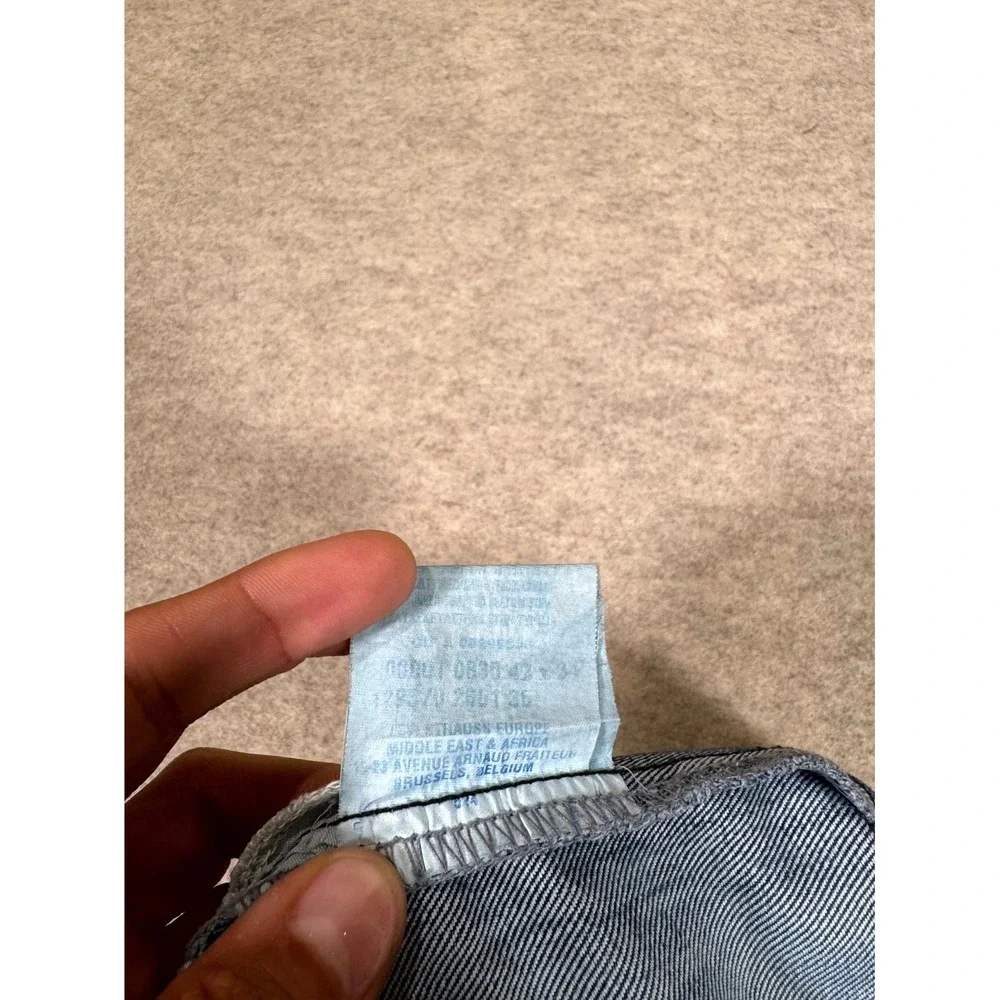 Levis 501 Original Jeans Mens 42x34 Blue Denim Button Fly Mid‎ Rise Straight Leg